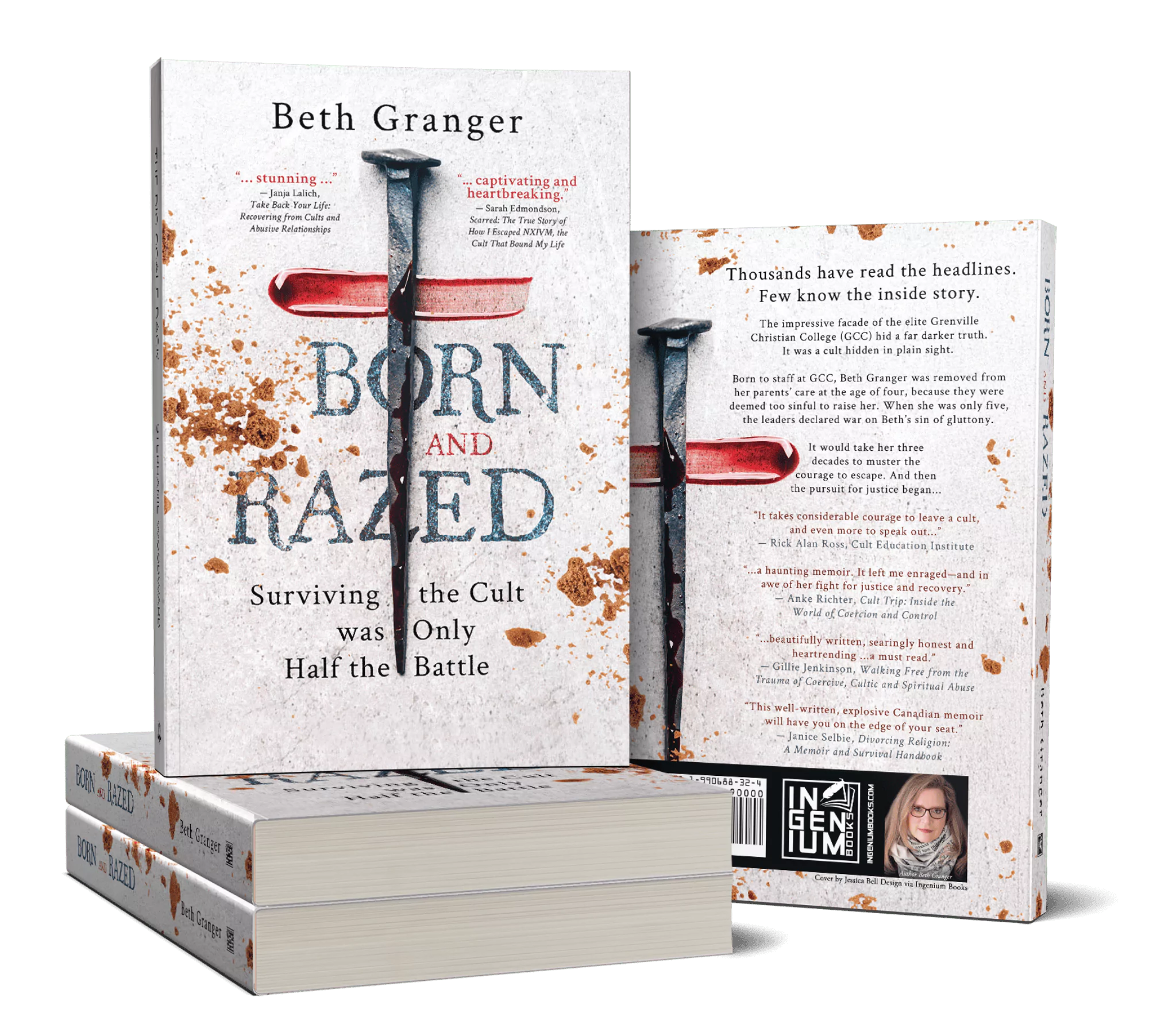 book stack Born and Razed